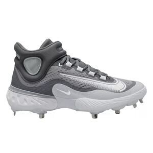 Nike Alpha Huarache Elite 4 Mid Gray Baseball Cleats DJ6520-012 Mens Size 7